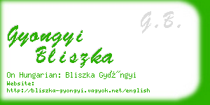 gyongyi bliszka business card